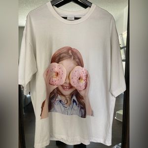 ADLV women’s cute girl donut print oversized t-shirt